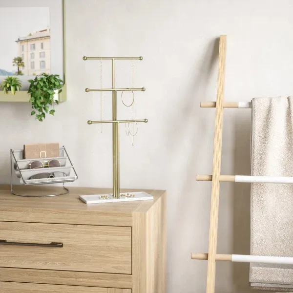 Umbra "Trigem" Jewelry Stand - Metal - White & Brass product thumbnail 6