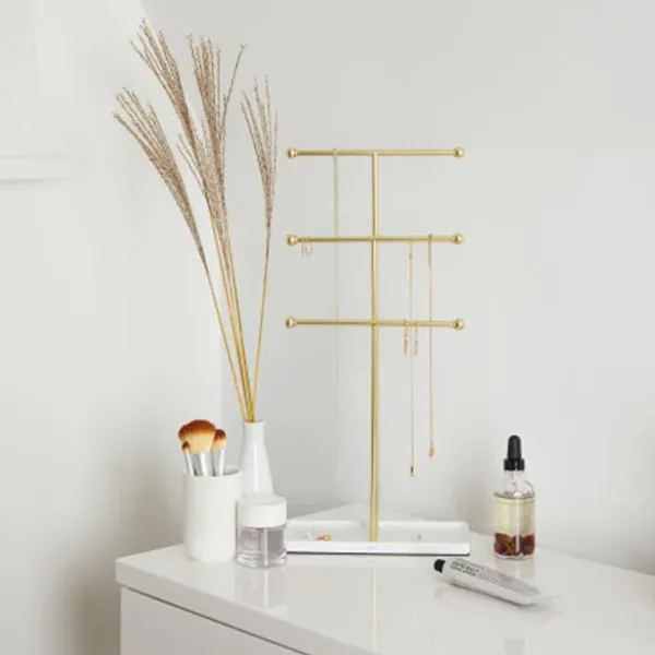 Umbra "Trigem" Jewelry Stand - Metal - White & Brass product thumbnail 4