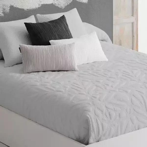 Manterol Bouti Carlo Reversible Bedspread Set - Poly Cotton - King & Super King - 3 Pcs - Grey (161 - 12) product thumbnail 2