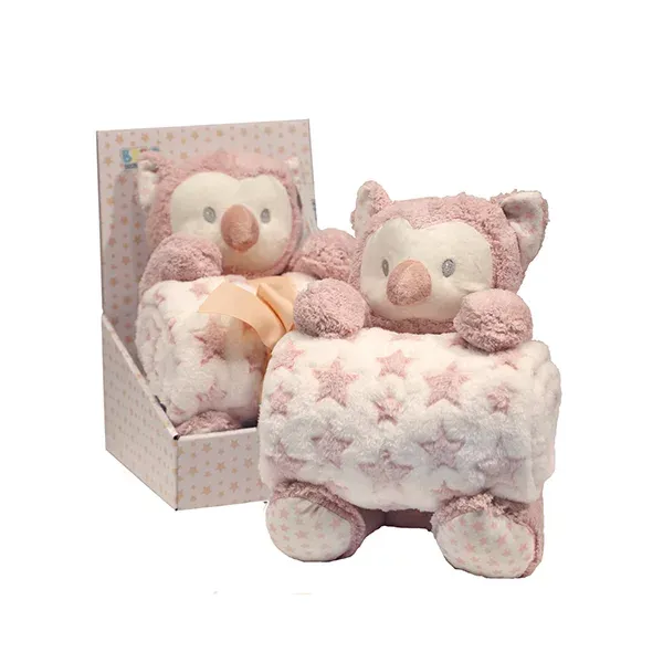 Nova Home Owl Baby Toy With Blanket - Pink product thumbnail 4