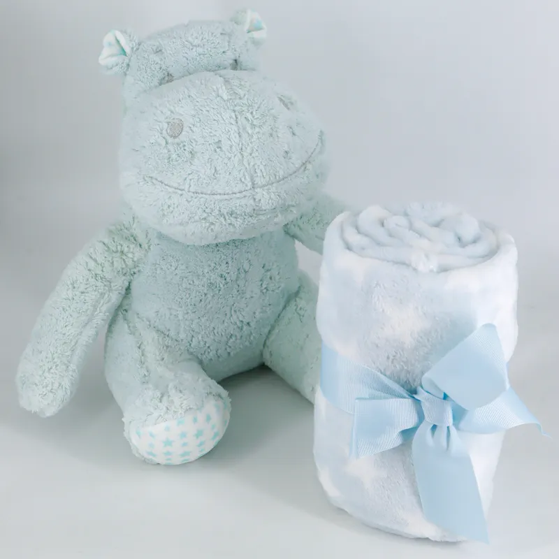 Nova Home Bebo Hippo Toy with Baby Blanket - 75x100 cm - Mint product thumbnail 4