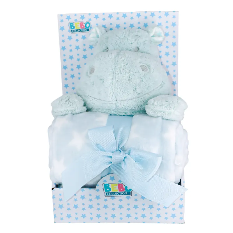 Nova Home Bebo Hippo Toy with Baby Blanket - 75x100 cm - Mint product thumbnail 6