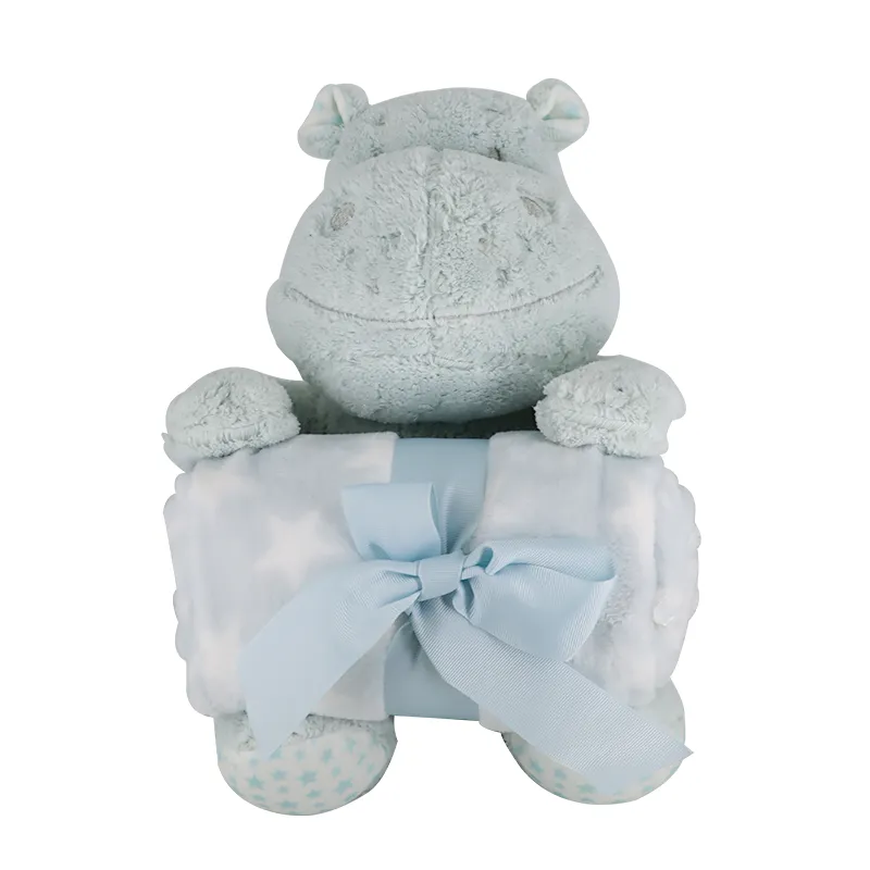 Nova Home Bebo Hippo Toy with Baby Blanket - 75x100 cm - Mint product thumbnail 4