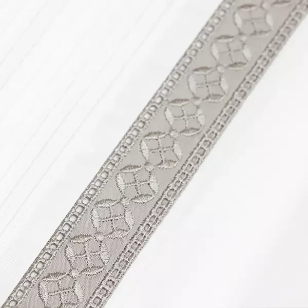 Nova Home Moons Embroidery Duvet Cover Set - 100% Cotton, 400 Thread - King & Super King - 7 Pcs - White & Grey product thumbnail 9