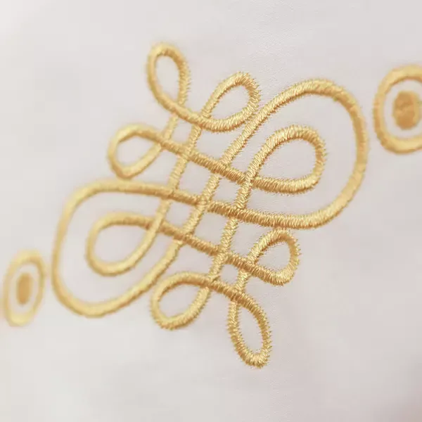 Nova Home RUBY Embroidery Duvet Cover Set - 100% Cotton, 400 Thread - King & Super King - 7 Pcs - White & Gold product thumbnail 13