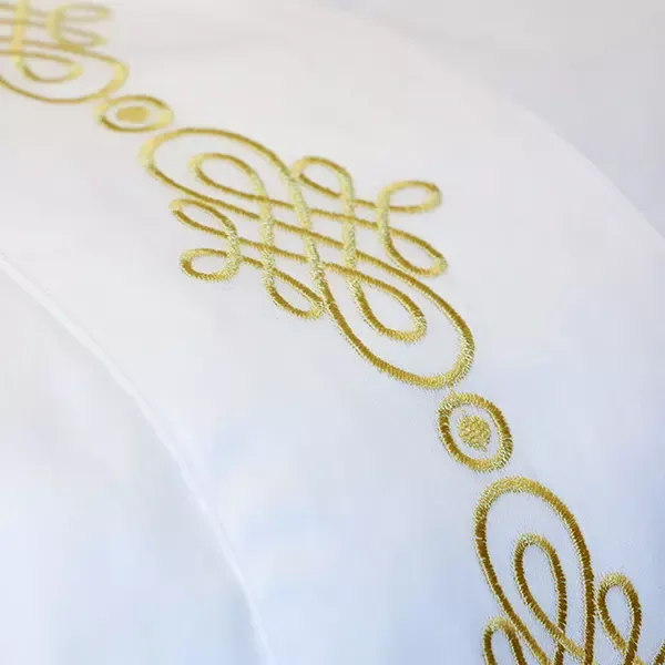 Nova Home RUBY Embroidery Duvet Cover Set - 100% Cotton, 400 Thread - King & Super King - 7 Pcs - White & Gold product thumbnail 6