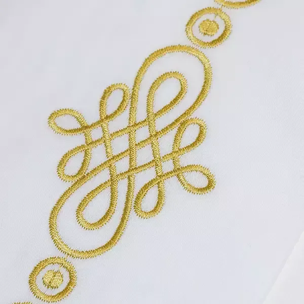 Nova Home RUBY Embroidery Duvet Cover Set - 100% Cotton, 400 Thread - King & Super King - 7 Pcs - White & Gold product thumbnail 8
