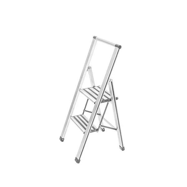 Wenko Aluminum Design Folding Stepladder 2-Step Household Ladder - Aluminum - White product thumbnail 2