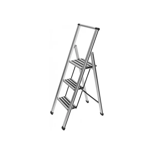 Wenko Aluminum Design Folding Stepladder 3-Step Household Ladder - Aluminum - Silver product thumbnail 2