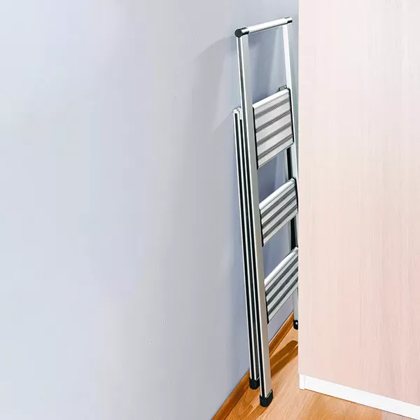 Wenko Aluminum Design Folding Stepladder 3-Step Household Ladder - Aluminum - Silver product thumbnail 3