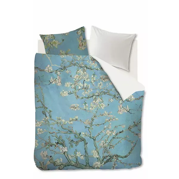 Van Gogh Almond Blossom Duvet Cover Set - 100% Cotton Satin, 220 Thread Count - King & Super King - 3 Pcs - Blue product thumbnail 7