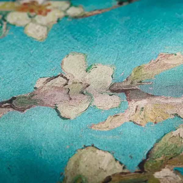 Van Gogh Almond Blossom Duvet Cover Set - 100% Cotton Satin, 220 Thread Count - King & Super King - 3 Pcs - Blue product thumbnail 5