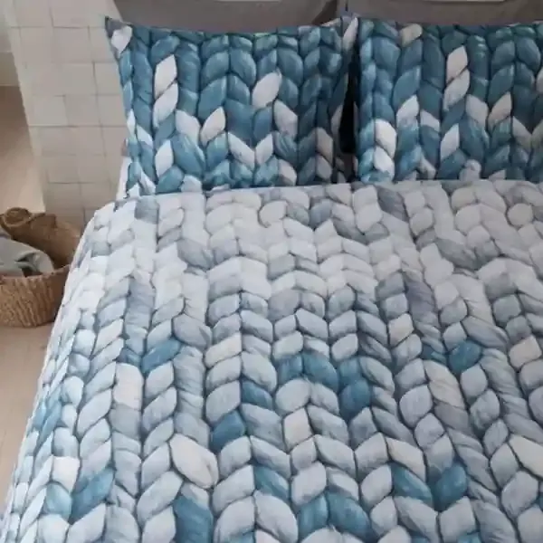 Bedding House Warmly Duvet Cover Set - 100% Cotton - King & Super King - 3 Pcs - Navy product thumbnail 2