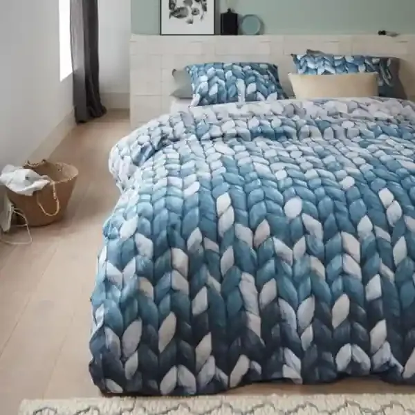 Bedding House Warmly Duvet Cover Set - 100% Cotton - Navy (Available in sizes) product thumbnail 4
