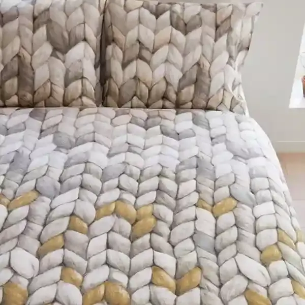 Bedding House Warmly Duvet Cover Set - 100% Cotton - Ochre (Available in sizes) product thumbnail 2