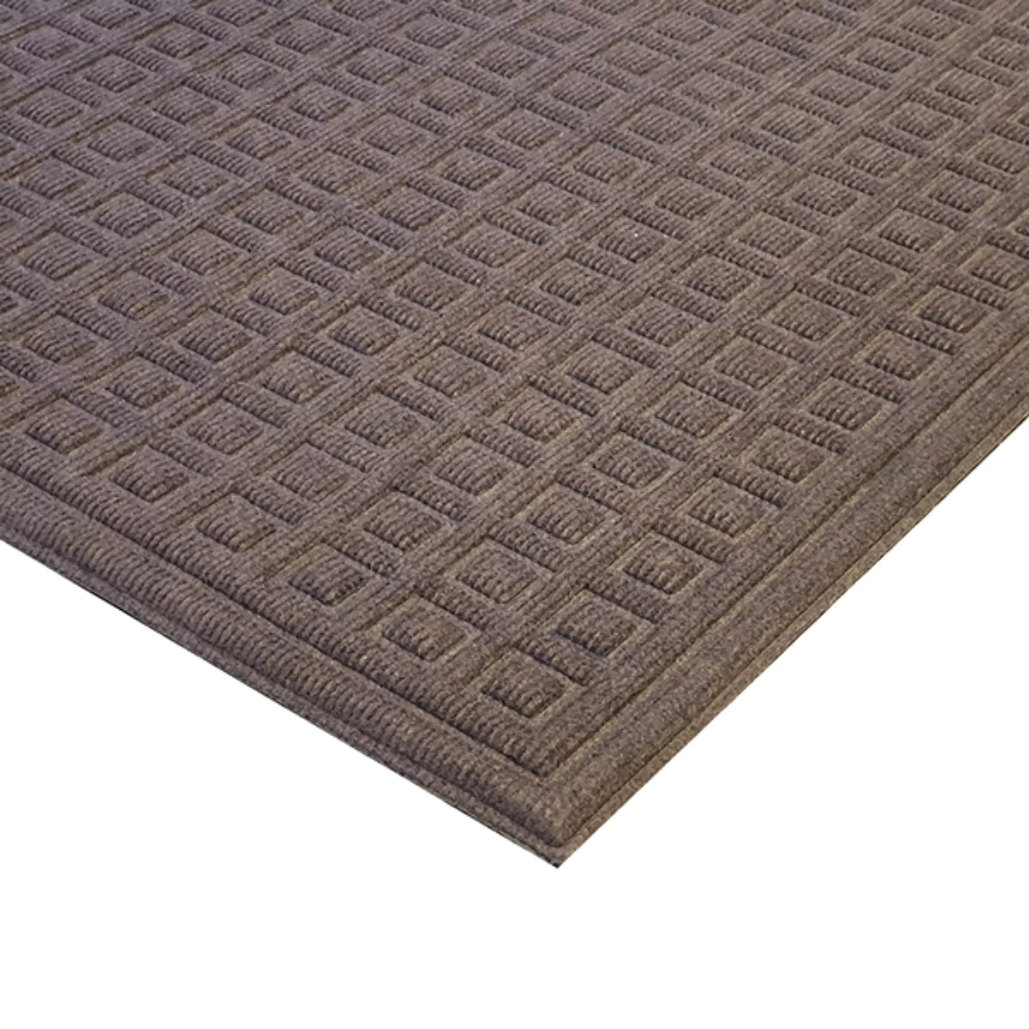 Nova Home Blocks Outdoor mat W & Rubber Backing - Brown (Available In Sizes) product thumbnail 3