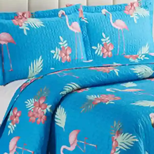 Nova Home "Flamingo" Bed Spread Set - Blue product thumbnail 2
