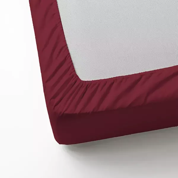 Nova Home "MicroBasic" Fitted Sheet Set - 2 Pcs - Twin - Burgandy product thumbnail 2