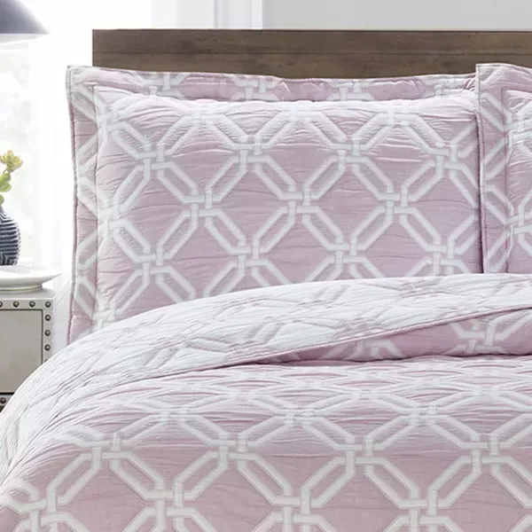 Nova Home "Diagonal" Jacquard Bed Spread Set - Lilac product thumbnail 2