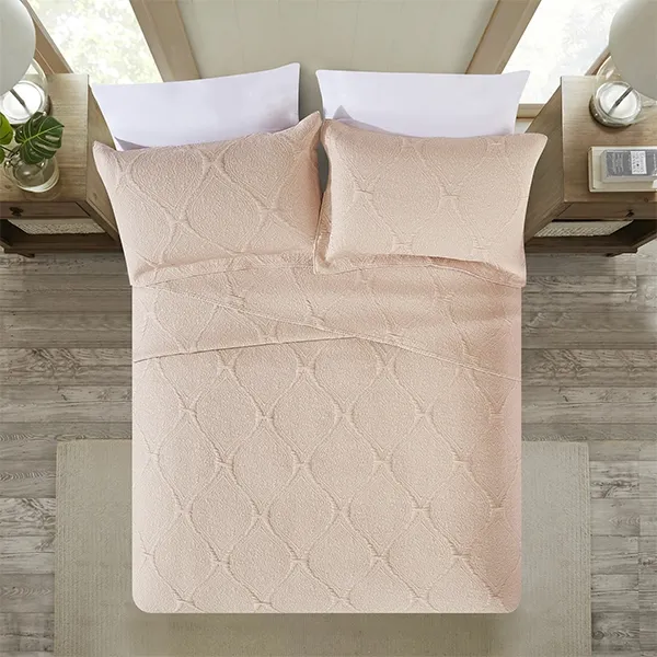 Nova Home Flosway Jacquard Bed Spread Set - 3pcs - King & Super King - Beige product thumbnail 4