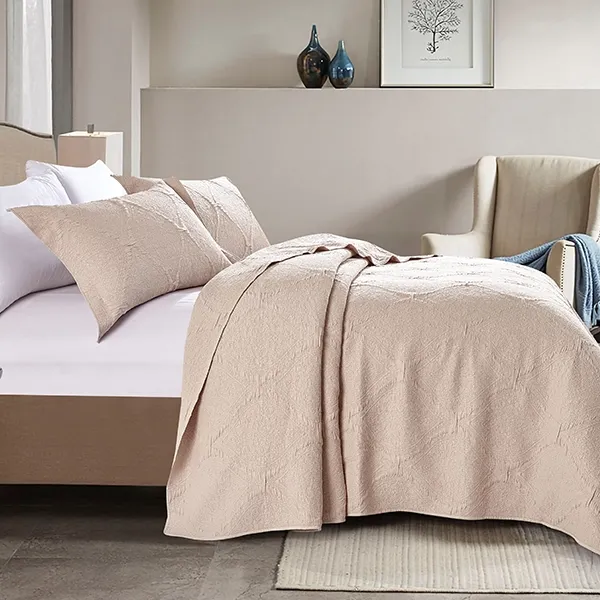 Nova Home Flosway Jacquard Bed Spread Set - 3pcs - King & Super King - Beige product thumbnail 2