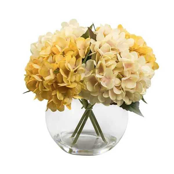 Nova Home "Hydrangea" Artificial Flower Arrangement - 23 cm - Yellow product thumbnail 4