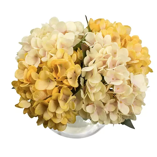 Nova Home "Hydrangea" Artificial Flower Arrangement - 23 cm - Yellow product thumbnail 2
