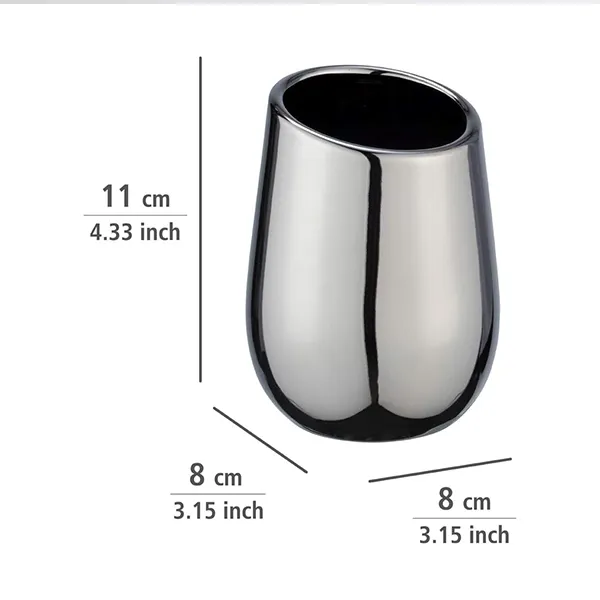 Wenko Badi Ceramic Tumbler - Chrome product thumbnail 2
