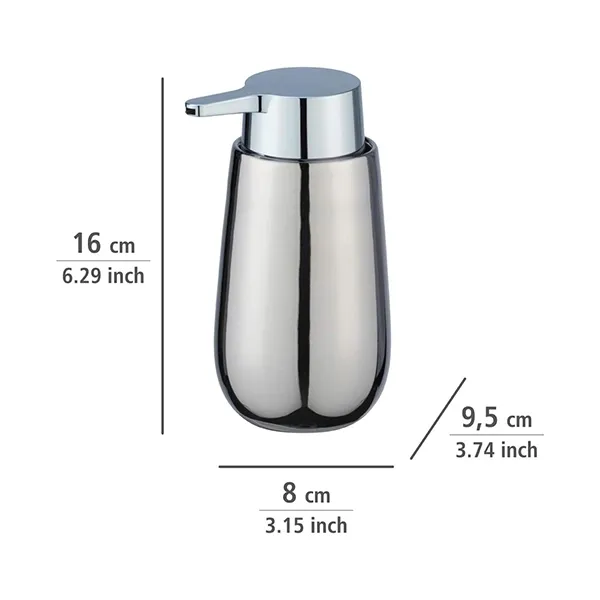 Wenko Badi Ceramic Liquid Soap Dispenser - 320 ML - Chrome product thumbnail 2