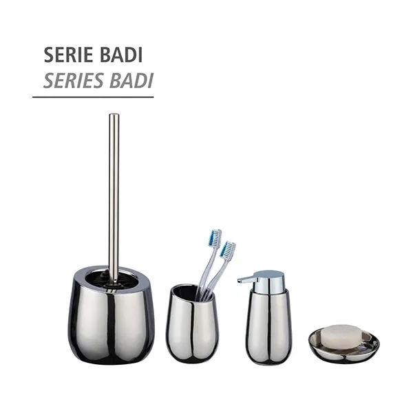 Wenko Badi Ceramic Liquid Soap Dispenser - 320 ML - Chrome product thumbnail 3