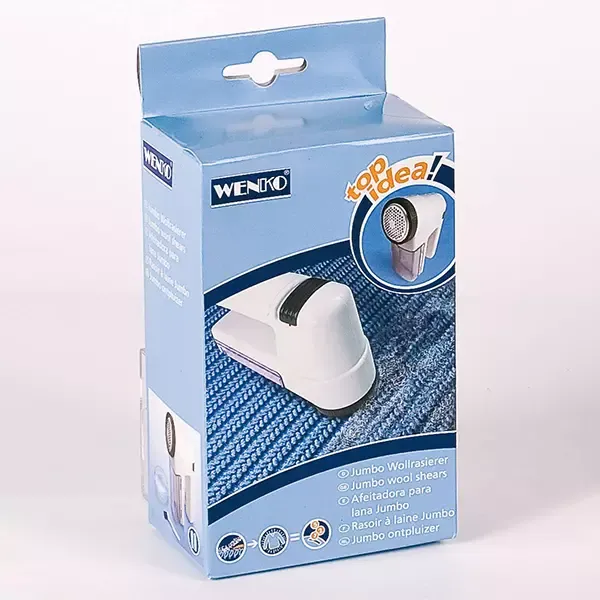 Wenko Jumbo Clothes Shaver With Stainless Steel Head & Cleaning Brush- Battery Operated - White product thumbnail 4