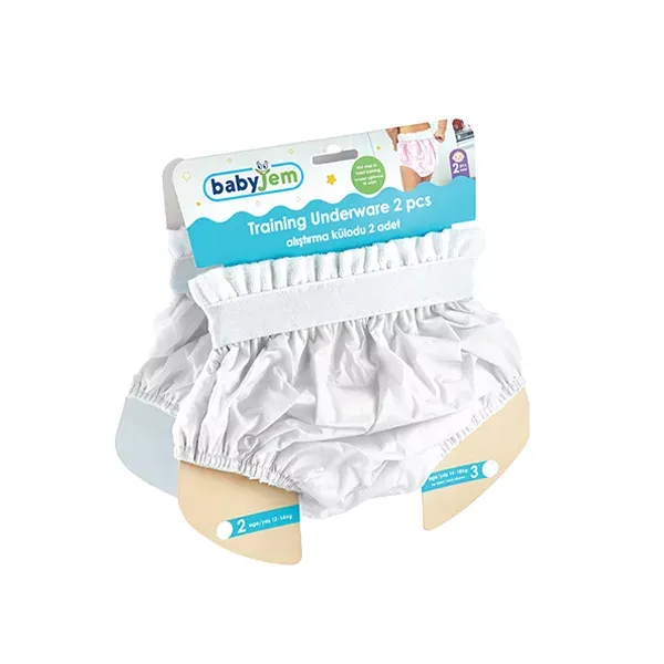 Babyjem Training Underwear Pants Set - 2pcs - White product thumbnail 2