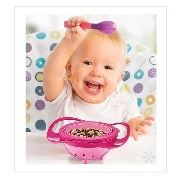 Babyjem 360-degree Swivel Design Bowl - Pink product thumbnail 3