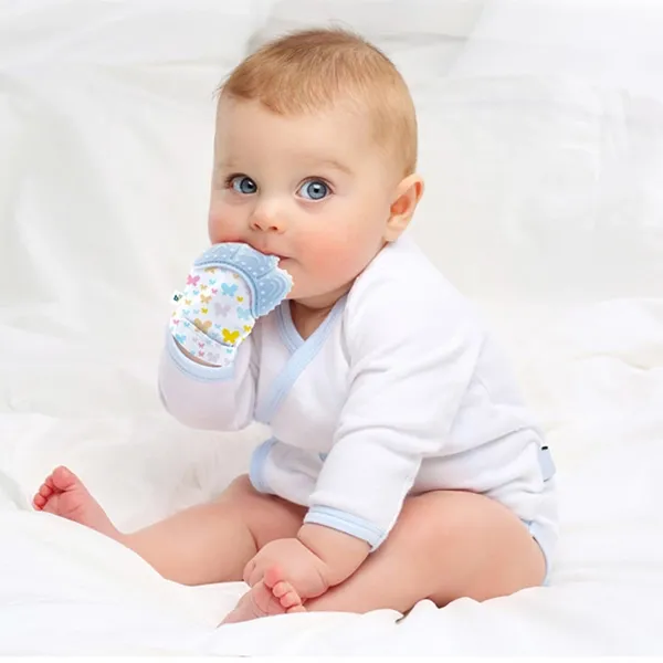 Babyjem Butterfly Baby Gloves Teether - Blue product thumbnail 3