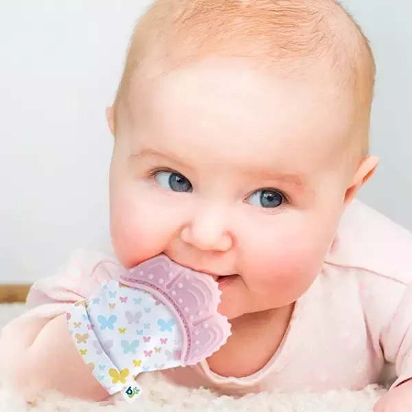 Babyjem Butterfly Baby Gloves Teether - Pink product thumbnail 4