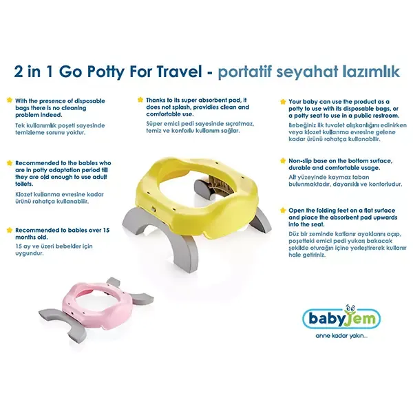 Babyjem Portable Potty - with three bags - Blue product thumbnail 4
