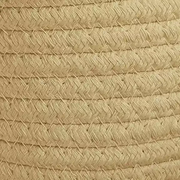 Weva Story Cotton Storage Basket With Leather Handle Set - 100% Cotton - 3 Pcs - Ivory product thumbnail 4