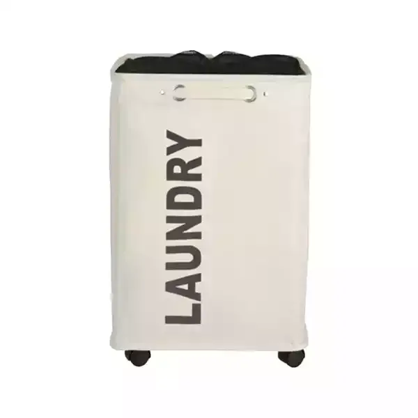 Weva "Trolly" Laundry Basket With Wheels - Beige product thumbnail 4
