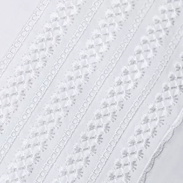 Nova Home Handy Embroidery Duvet Cover Set - 100% Cotton, 400 Thread - King & Super King - 7 Pcs - White product thumbnail 10