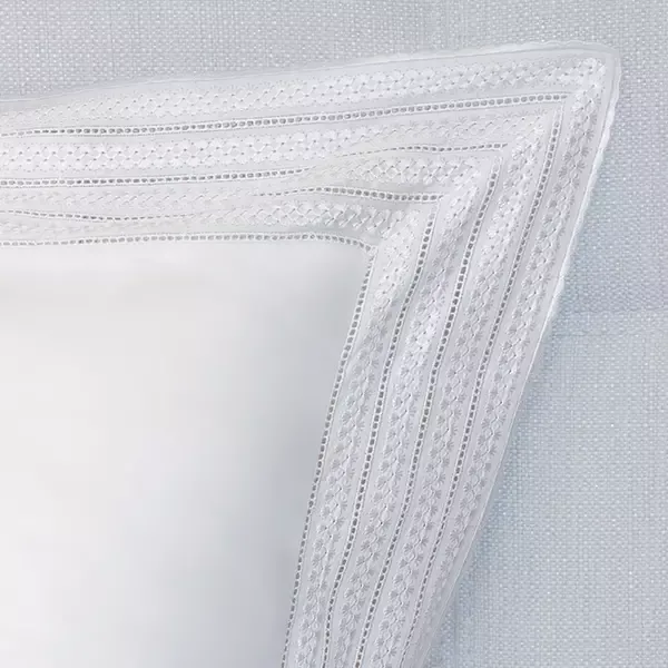 Nova Home Handy Embroidery Duvet Cover Set - 100% Cotton, 400 Thread - King & Super King - 7 Pcs - White product thumbnail 2