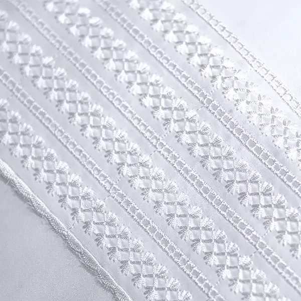 Nova Home Handy Embroidery Duvet Cover Set - 100% Cotton, 400 Thread - King & Super King - 7 Pcs - White product thumbnail 9