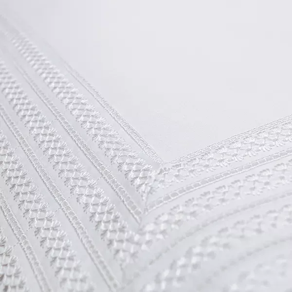 Nova Home Handy Embroidery Duvet Cover Set - 100% Cotton, 400 Thread - King & Super King - 7 Pcs - White product thumbnail 13
