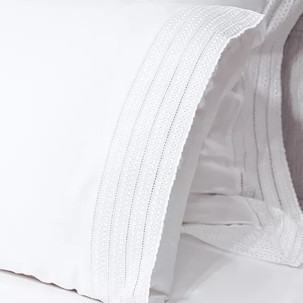 Nova Home Handy Embroidery Duvet Cover Set - 100% Cotton, 400 Thread - King & Super King - 7 Pcs - White product thumbnail 12