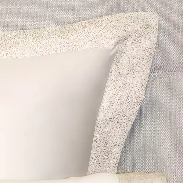 Nova Home Mesh Embroidery Duvet Cover Set - 100% Cotton, 400 Thread - King & Super King - 7 Pcs - White & Gold product thumbnail 2