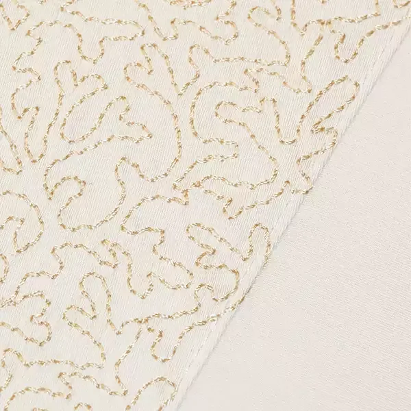 Nova Home Mesh Embroidery Duvet Cover Set - 100% Cotton, 400 Thread - King & Super King - 7 Pcs - White & Gold product thumbnail 3