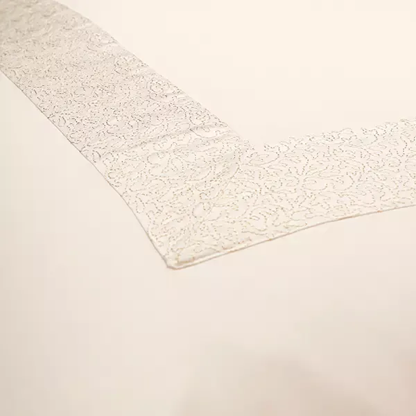 Nova Home Mesh Embroidery Duvet Cover Set - 100% Cotton, 400 Thread - King & Super King - 7 Pcs - White & Gold product thumbnail 4