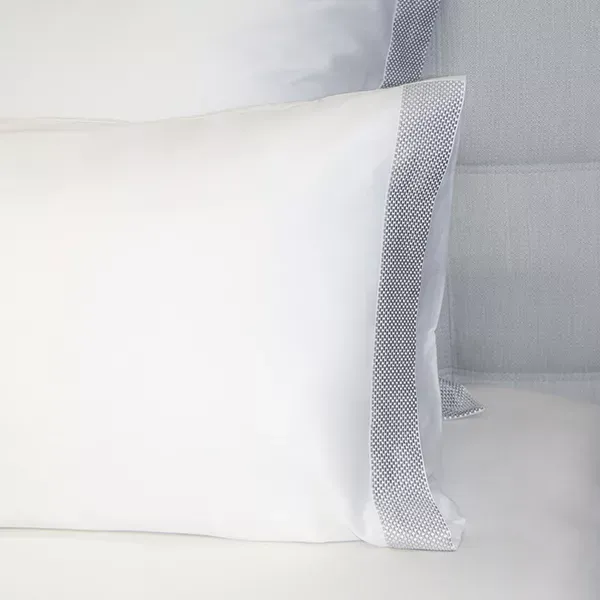 Nova Home Soft Embroidery Duvet Cover Set - 100% Cotton, 400 Thread - King & Super King - 7 Pcs - White & Grey product thumbnail 5