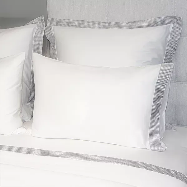 Nova Home Soft Embroidery Duvet Cover Set - 100% Cotton, 400 Thread - King & Super King - 7 Pcs - White & Grey product thumbnail 2