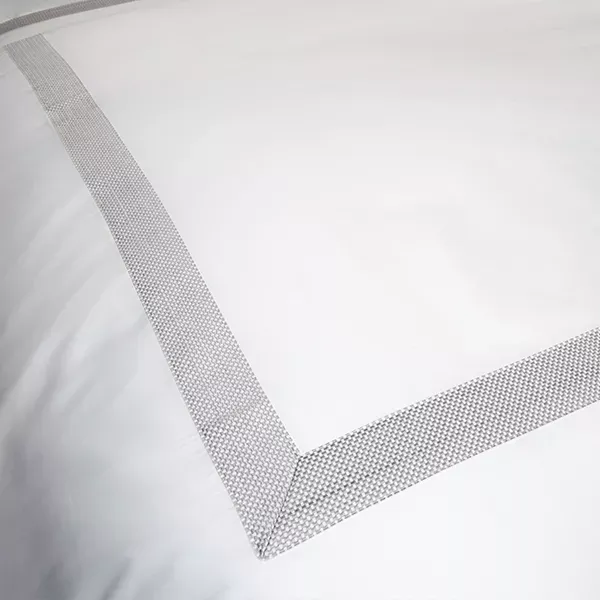Nova Home Soft Embroidery Duvet Cover Set - 100% Cotton, 400 Thread - King & Super King - 7 Pcs - White & Grey product thumbnail 4