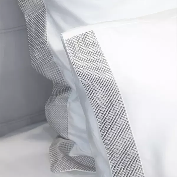 Nova Home Soft Embroidery Duvet Cover Set - 100% Cotton, 400 Thread - King & Super King - 7 Pcs - White & Grey product thumbnail 12